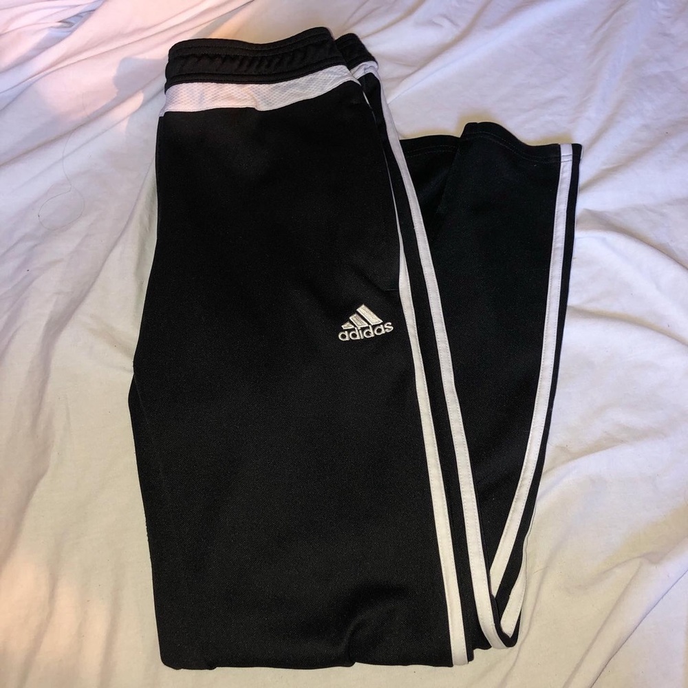 Adidas Black side zip track pants size small